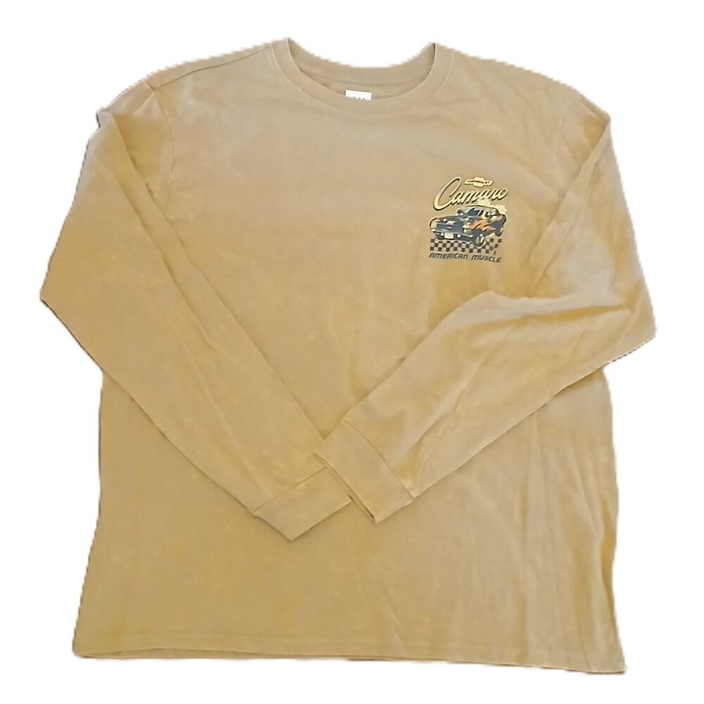 GM Licensed Chevy Camaro "American Muscle" Gold Long Sleeve T Shirt NWT